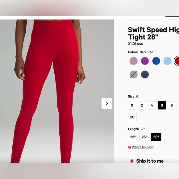 Lululemon red leggings - Picture 1 of 3